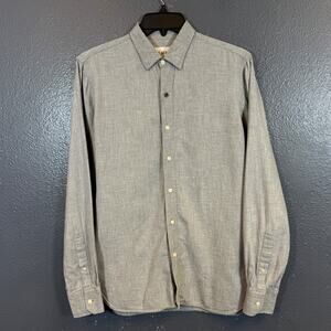 Kardo S men’s gray long sleeve button up shirt cotton handcrafted